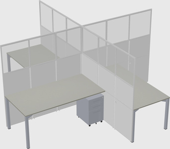 Quad office cubicles