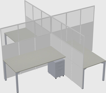 Quad office cubicles