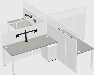 Quad office cubicles