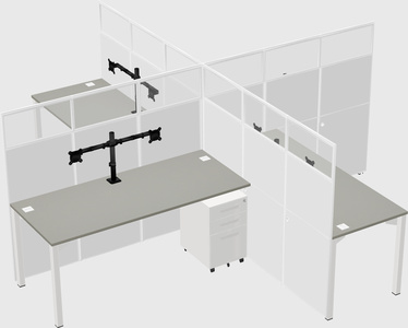 Quad office cubicles