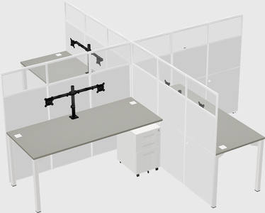 Quad office cubicles