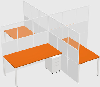 Quad office cubicles