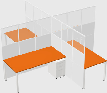 Quad office cubicles