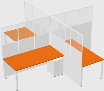 Quad office cubicles