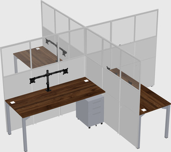 Quad office cubicles