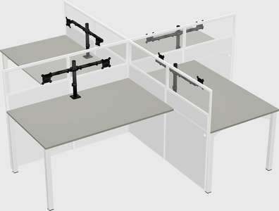 Quad office cubicles