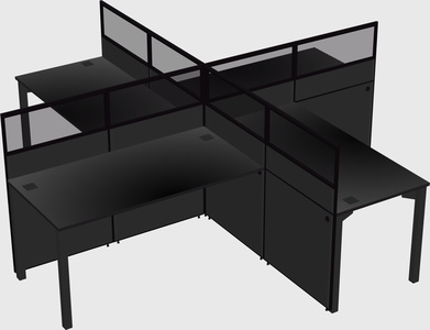 Quad office cubicles