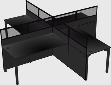 Quad office cubicles