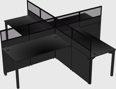 Quad office cubicles