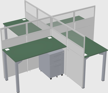 Quad office cubicles