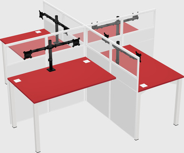 Quad office cubicles