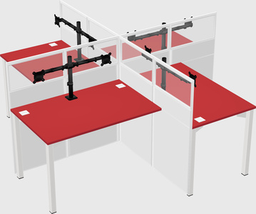 Quad office cubicles