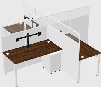 Quad office cubicles