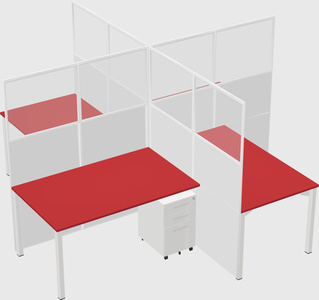 Quad office cubicles