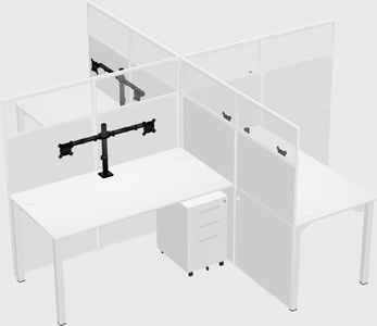 Quad office cubicles