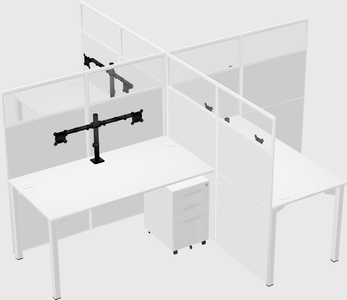 Quad office cubicles
