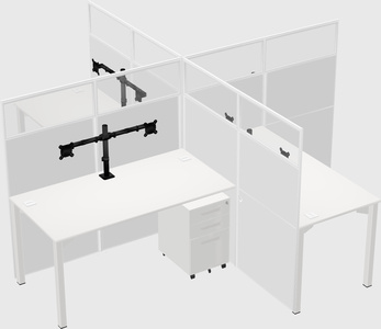 Quad office cubicles