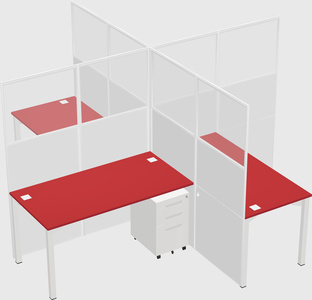 Quad office cubicles