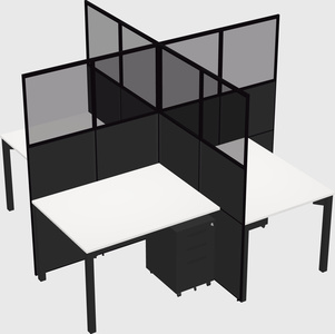 Quad office cubicles
