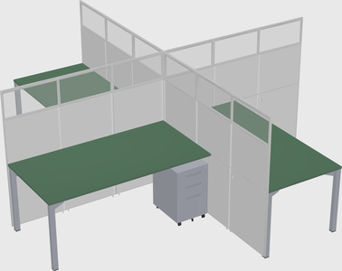 Quad office cubicles