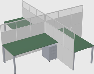 Quad office cubicles