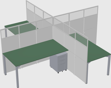 Quad office cubicles