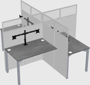 Quad office cubicles