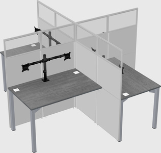 Quad office cubicles