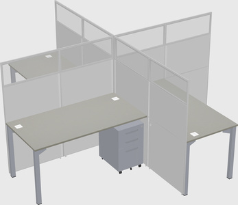 Quad office cubicles