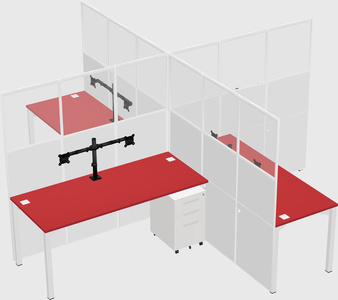 Quad office cubicles