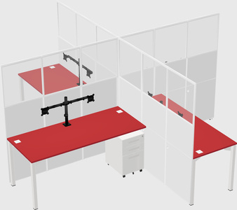 Quad office cubicles