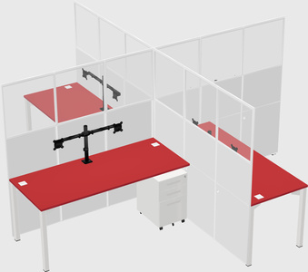 Quad office cubicles