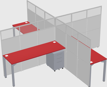 Quad office cubicles