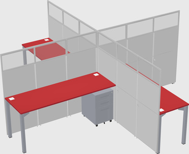 Quad office cubicles