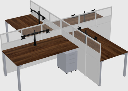 Quad office cubicles