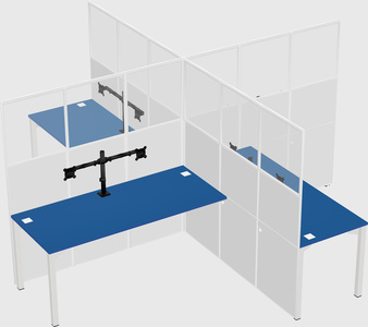 Quad office cubicles