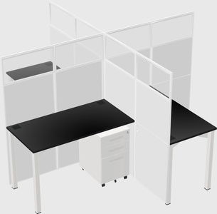 Quad office cubicles