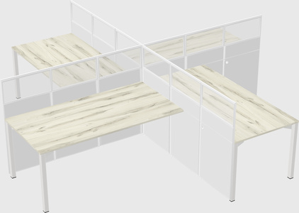 Quad office cubicles