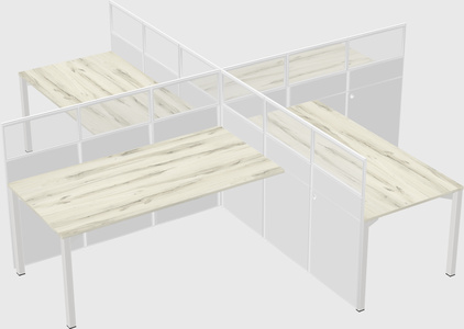 Quad office cubicles