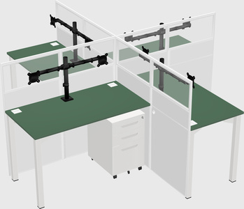 Quad office cubicles