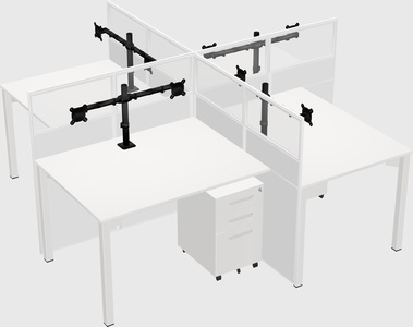 Quad office cubicles