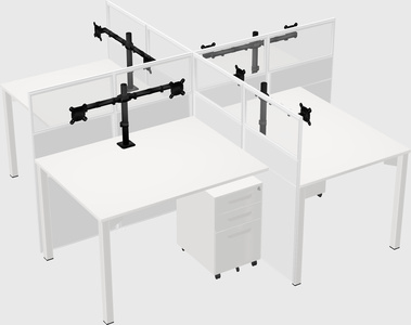 Quad office cubicles