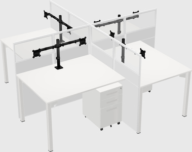 Quad office cubicles