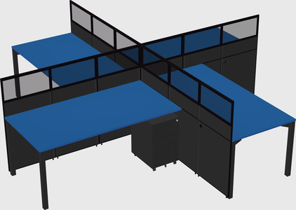 Quad office cubicles