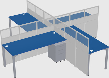 Quad office cubicles