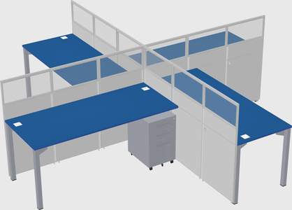 Quad office cubicles