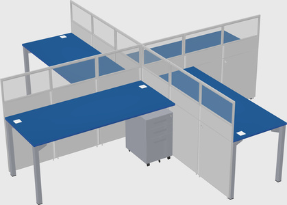 Quad office cubicles