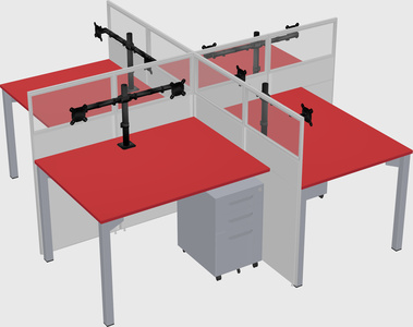 Quad office cubicles