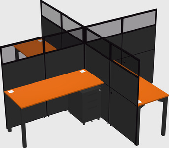 Quad office cubicles