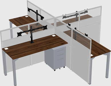 Quad office cubicles